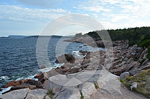 Summer in Nova Scotia: Rocky Coastline of Cape Breton Island near Ingonish