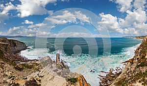 Summer ocean coastline view in Getxo town, Spain