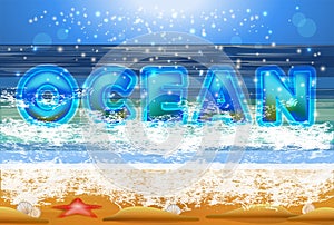 Summer ocean wallpaper, vector