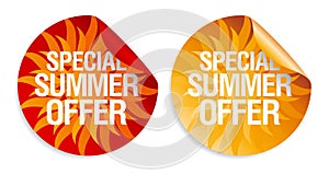 Summer offer stickers.