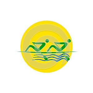 Summer Olympic games logo Rowing Twos. Vector
