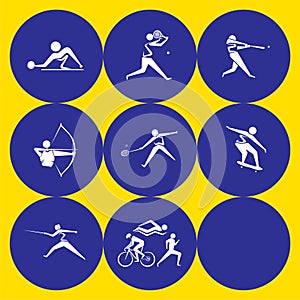 Summer Olympic sport icons set design