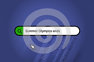 Summer Olympics ends - search engine, search bar with blue background