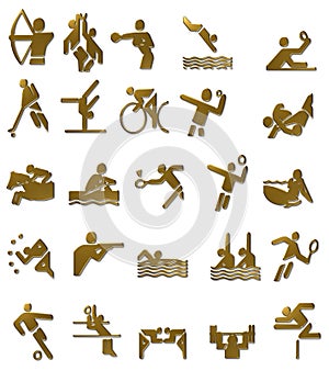 Summer Olympics Icons Set (Gold)