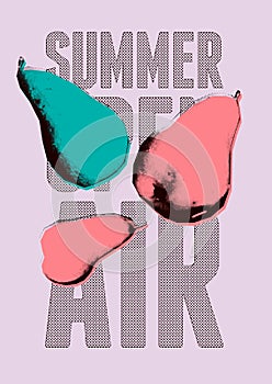 Summer open air festival typographical vintage grunge pop-art style poster design. Retro vector illustration.