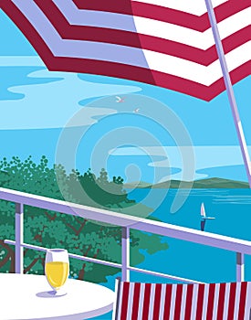 Summer outdoor leisure time background flat vector