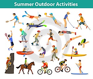 Summer outdoor sports and activities