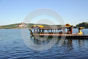 Summer palace with dragon boat