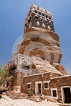 Summer palace at Wadi Dhar in Yemen photo