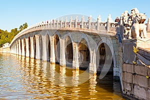 Summer Palace scene- Kunming lake and Seventeen Arches Bridge