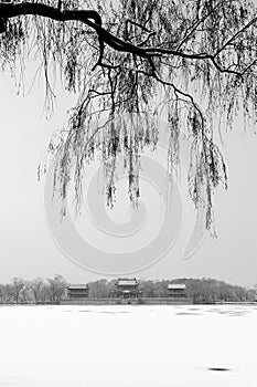 Summer palace after snow