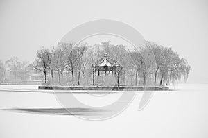 Summer palace after snow