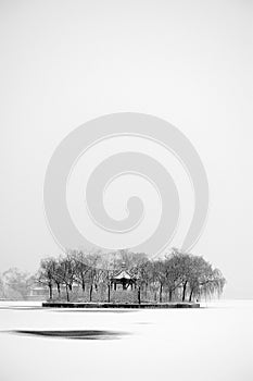 Summer palace after snow