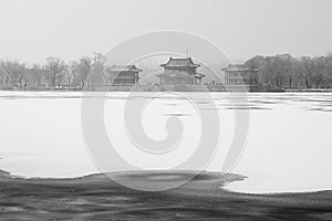 Summer palace after snow