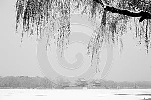 Summer palace after snow