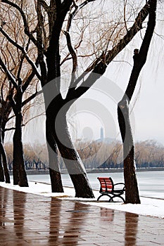 Summer palace after snow