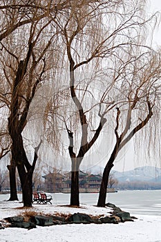 Summer palace after snow