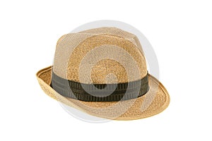 Summer panama straw hat isolated on white background