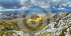 Summer Panoramic Mountain Landscape In Durmitor Montenegro