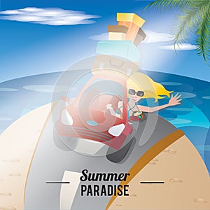 summer paradise. Vector illustration decorative design