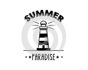 Summer Paradise. Vector silhouette design