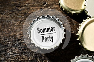 Summer Party or celebration concept with bottle tops photo