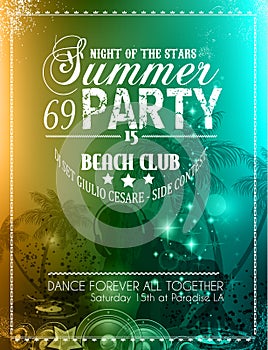 Summer Party Flyer for Music Club events