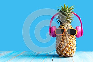 Summer in the party.  Hipster Pineapple Fashion in sunglasses