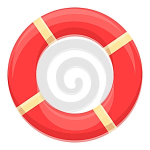 Summer party life buoy icon, cartoon style