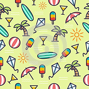 Seamless pattern with a Summer theme