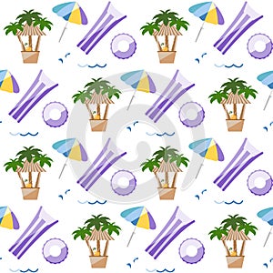 Summer Pattern Travel Vacation Beach Water Pool