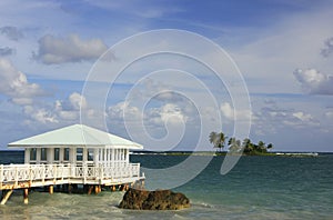 Summer pavilion at Las Galeras beach, Samana peninsula photo