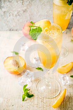 Summer peach Bellini cocktail