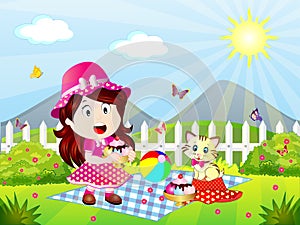 Summer Picnic Spirit Vector Illustration