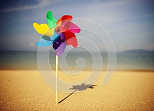 Summer Pinwheel Beach Leisure Joyful Concept