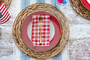 Summer place setting for 4th of July