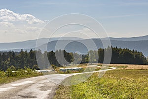 Summer Polish landscape in Sudety mountains