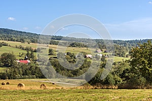 Summer Polish landscape in Sudety mountains photo