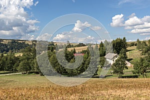 Summer Polish landscape in Sudety mountains photo