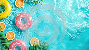 Summer pool party advertisment background with copy space