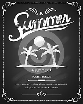 Summer poster blackboard design