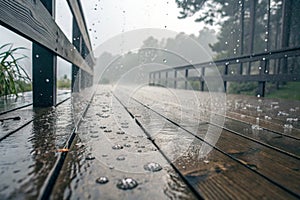 Summer rain on deck - generated by ai