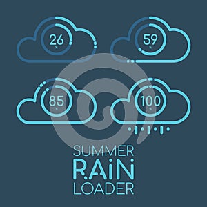 Summer Rain Loader. Color Bars With Clouds