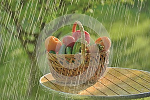 Summer rain and vegetables