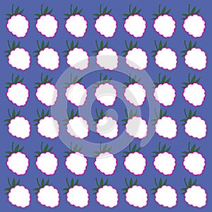 Summer Raspberries on Blue Retro Design Pattern
