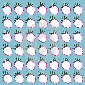 Summer Raspberries on Blue Retro Design Pattern