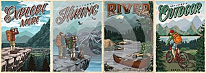 Summer recreation vintage posters