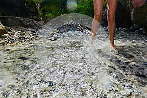 Summer refreshment in cold stream