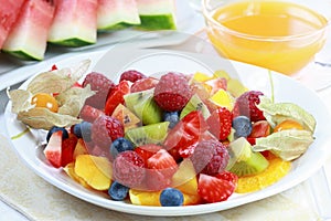 Summer refreshment - fruit salad photo