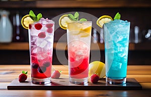 Summer Refreshment: Trio of Colorful Iced Drinks